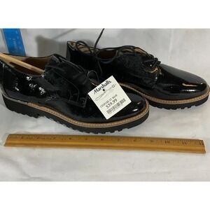 Franco Sarto Black Patent Leather Oxford Lace-Up Comfort Shoes Women